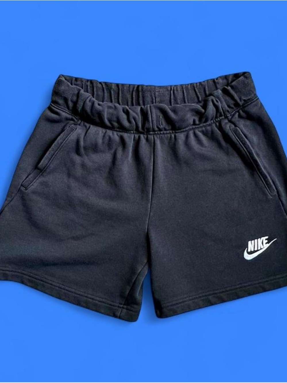 Nike Black Kids Logo Fleece Shorts with White Swoosh